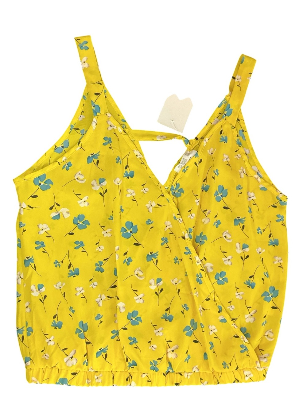 Sienna Sky Yellow Floral Cami with Teal and White Blooms Sz. Small NWT